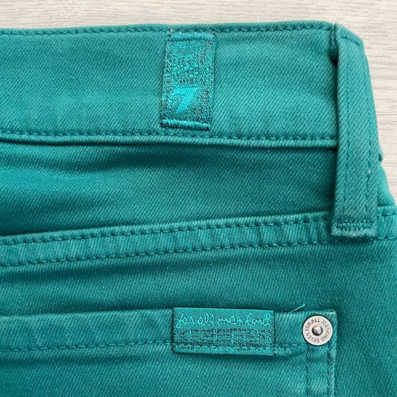 7 for all mankind dark cyan skinny jeans size 25 - Picture 3 of 5